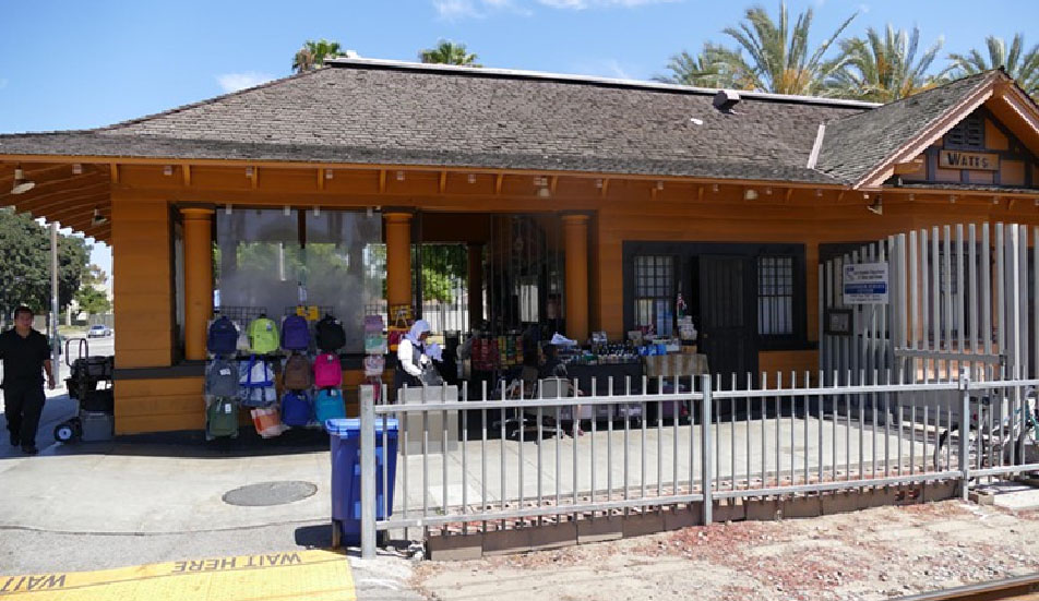 this is an older picture of the watts train station museum that need repairs